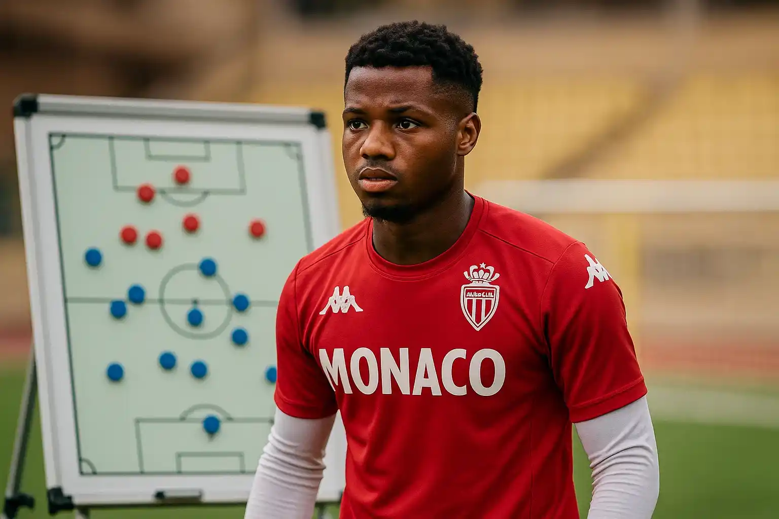 Ansu Fati trong buổi tập chiến thuật tại Monaco.